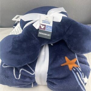 Disney Mickey Mouse Throw Blanket Set in Navy and White